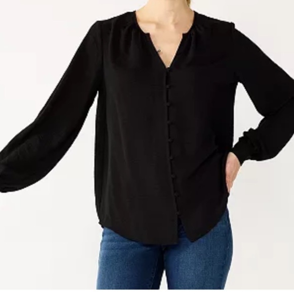 NINE WEST Button Front Blouse Size-XXL